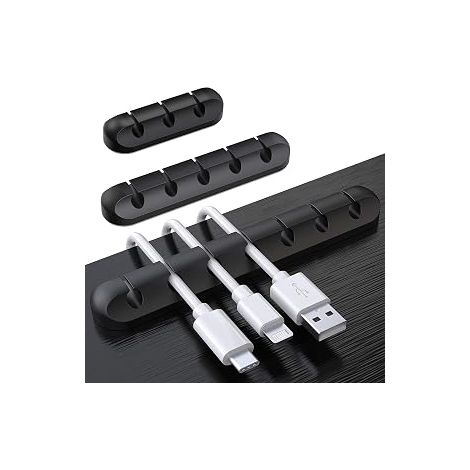 Cable Clips Organizer Desk, 3 Pack Cable Holder, Cord Organizer, Cable Management, Cable Tidy for USB Charger/Mouse/Headphone/PC Cables, Organizer (1/5)