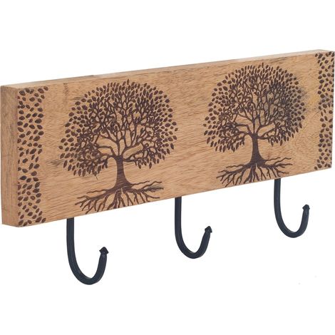 Signes Grimalt Perchero Adorno Pared  Percha Pomos Arbol De Vida Percheros Marrón 5x38x16cm 30926 (1/2)