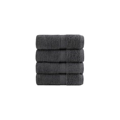 Serviettes d'invités haut de gamme SOLUND, lot de 4. Anthracite, 30 x 50 cm, 600 g/m² - Crezuo (1/4)