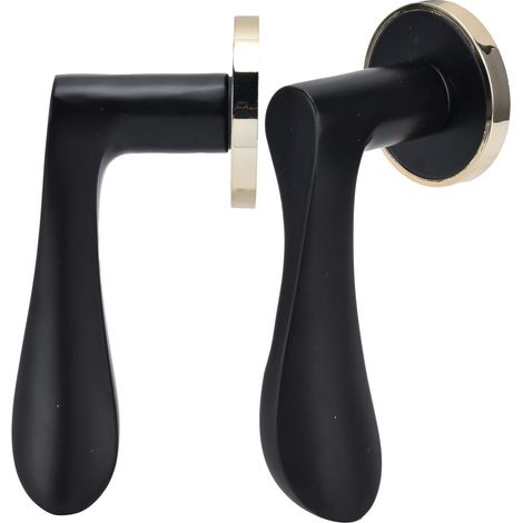 Porte intérieure style européen, poignée de porte noire silencieuse pour chambre, salle de bain, usage domestique, modèle universel, type séparé, lot B (1/5)