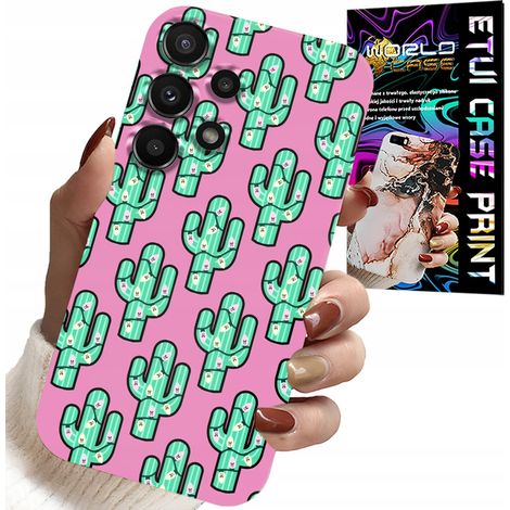 Custodia per Samsung Galaxy A32 5G - cactus, cactus su sfondo rosa + lamina (1/5)