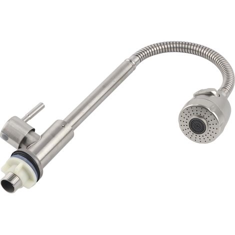 Robinet de cuisine en acier inoxydable 304, robinet mitigeur eau chaude/eau froide, G1/2 pouce (sans flexible) (1/5)