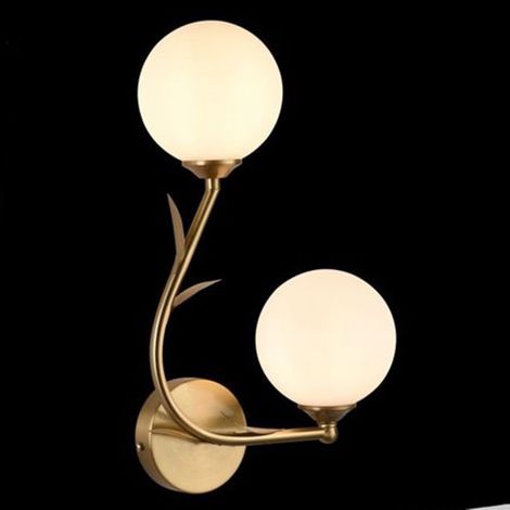 TRADE SHOP - Applique Da Parete In Metallo Decorativa Design Naturale Con 2 Sfere Attacco G9 Ip20 Aq65 - (1/3)