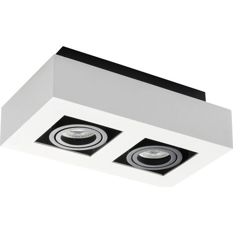 porta faretto decorativo stobi dlp lampada parete 2 luci orientabile bianco GU10 (1/5)