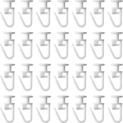50 Pièces Crochets Rideaux Curtain Hooks Plastic Glisseurs pour Rail à Rideaux pour Rideau Piste la Pluspart des Rideaux Glis (1/4)
