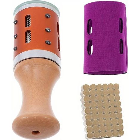 Palitos de moxa y soporte para estufa de moxibustión, masajeador de puntos de acupuntura de moxibustión, caja de masaje con rodillo de jade, unisex. (1/5)