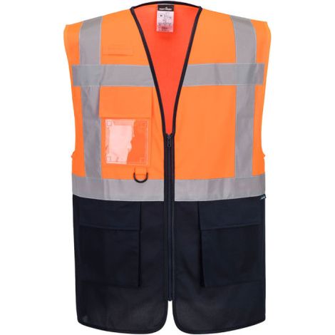 Chaleco ejecutivo de alta visibilidad y contraste ES1 Essential PORTWEST ES076 XL Naranja/Marino