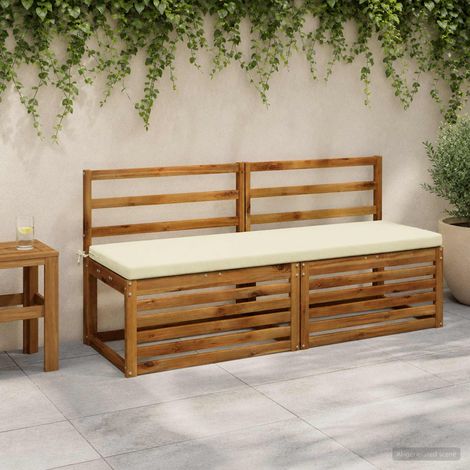 vidaXL Cojín de banco SOEST 100% Poliéster Crema 140 x 50 x 5 cm (1/5)