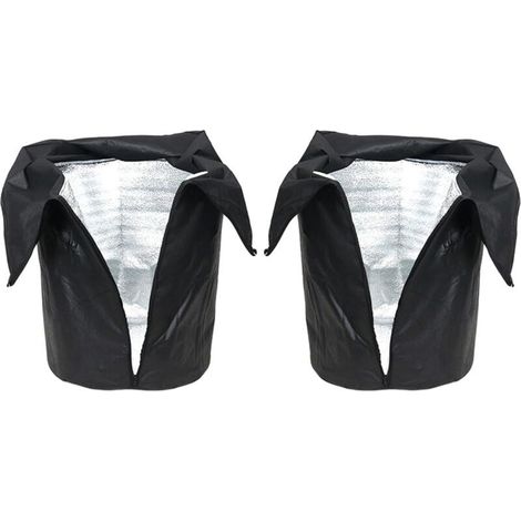 Housses Hivernales pour Pots de Fleurs 2 Pack Protection Gel -45°C avec Fermeture Eclair pour Arbustes Balcon Jardin Terrasse-noir (1/4)
