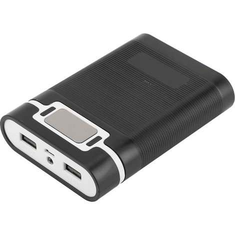 Boîtier de chargeur de batterie pour 4 batteries 18650, double port USB, sans soudure, avec fonction LED, batterie externe portable à monter soi-même pour appareils photo, noir (1/5)