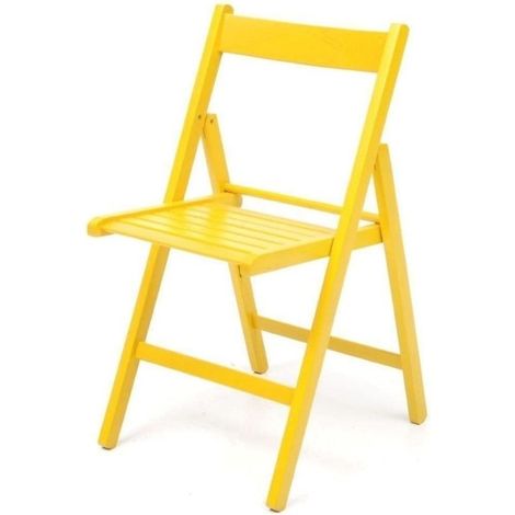 Sedia pieghevole in legno Penelope colore giallo (1/2)