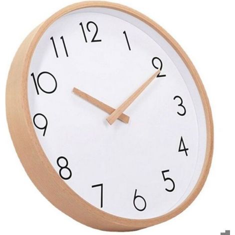 Horloge Murale - Bois Massif - Silencieuse - Design Nordique Minimaliste - Pour Intérieur Maison Bureau - 1 Pièce (1/5)