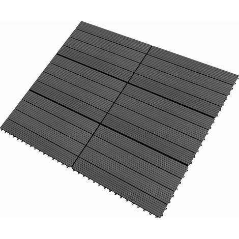 Carreau de terrasse 6 pcs Noir 60 x 30 cm WPC (1/5)