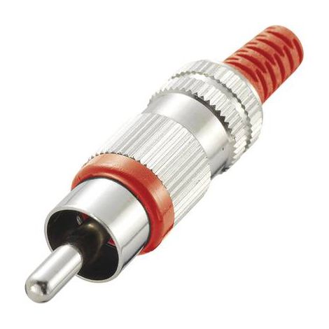 Cinch/RCA mâle, droit TRU COMPONENTS 719270 Nombre de pôles: 2 rouge 1 pc(s) (1/2)