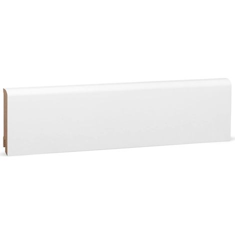 KGM Sockelleiste Oben Rund MDF weiß direktlackiert 18 x 76 mm