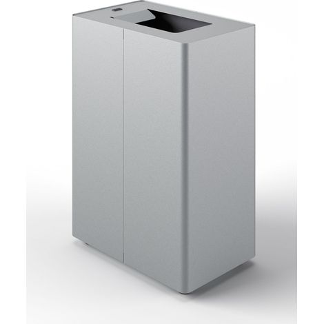 Pattumiera a 1 Scomparto da 45 L 44x28x63 cm con Contenitore Interno in Acciaio Verniciato Grigio