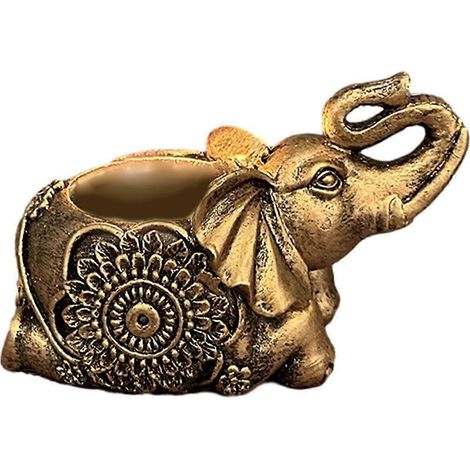 Elefantenfigur, Kerzenhalter, Stumpenkerzenständer für Kamin, Esszimmer, Esstisch, Wohnaccessoires-D (1/5)