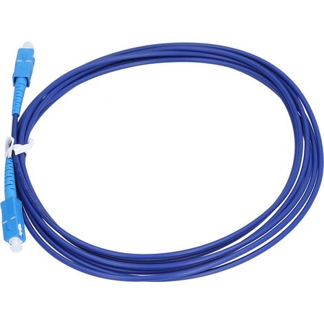 Cordon de brassage à fibre optique blindé monomode à 1 cœur SC UPC bleu (3 mètres) (1/5)