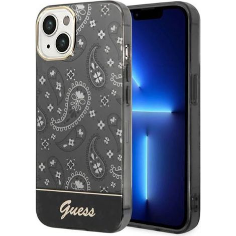 Guess Bandana Paisley - Cover per iPhone 14 Plus (Nero) (1/5)