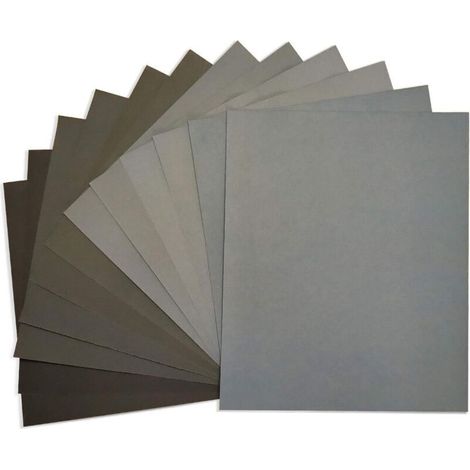 ZOLGINAH Lot de 12 Papier de Verre, Papier Abrasif 23 x 28cm à Sec à l'Eau 1000/1500/2000/3000/4000/5000 (2 x 6) Feuilles/Grains (1/5)