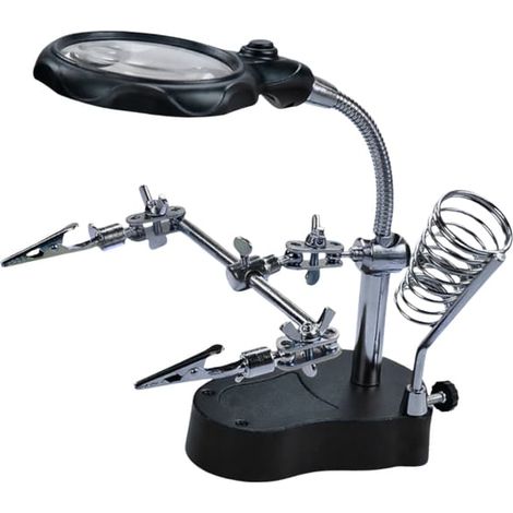 Support de fer à souder à main avec loupe et LED intégrées (1/5)