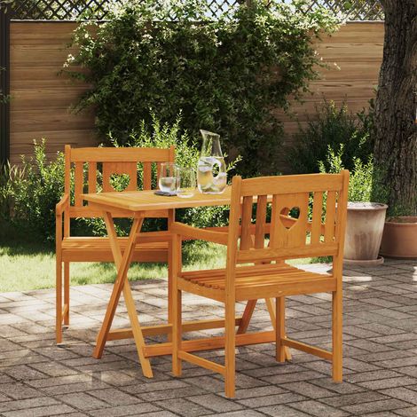 vidaXL Sedie da giardino 2 pcs Naturale Legno di Acacia Massello