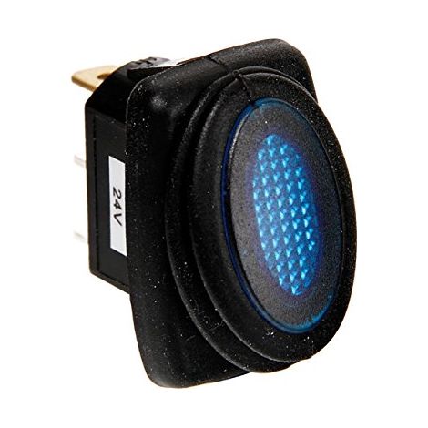 Micro interruttore impermeabile con spia a Led - 12/24V - Blu (1/4)