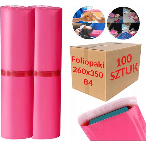 Pink Courier Poly Mailers B4 260x350mm - 100 Stück.