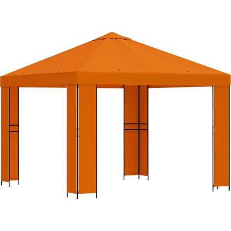 Gazebo 3 x 3 m Arancione Poliestere e Acciaio 190 gsm vidaXL