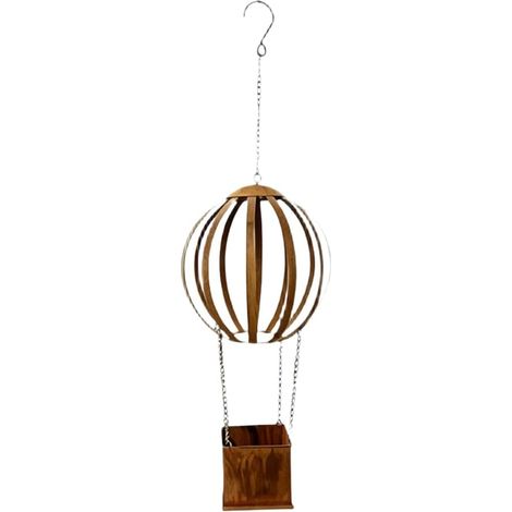 Pot Fleurs Métal Rouillé 61.5cm pour déco Jardin Poteau Suspendu en Fer Rouillé 61,5cm pour décor Rustique pour Jardin Patio (1/5)