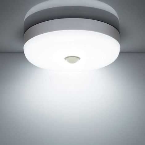 Plafonnier LED rond à détecteur de mouvement 12 W 1500 lm 6500 K blanc froid IP56 étanche pour intérieur et extérieur (1/5)