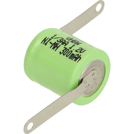 vhbw NiMH Batería de botón de repuesto Tipo 1/3AA 300 mAh 1,2 V compatible para lámparas solares, etc.