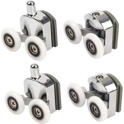 Duschrollen für Doppelschiebetür, 4 Stück (2 oben + 2 unten) (23 mm - 2 oben + 2 unten) (1/4)