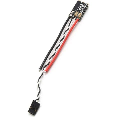 45A BLHeliS ESC 2-6S Lipo Brushless ESC Elektronischer Drehzahlregler mit integrierter programmierbarer RGB-LED, 1 Stück, Schwarz