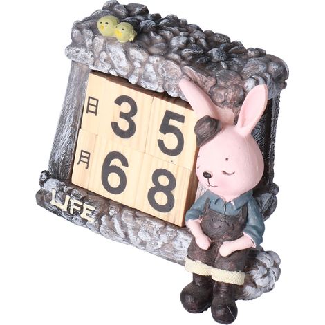 Kreativer Hasenhaus-Kalender aus Holz, Tischdekoration, TV-Ständer, Hochzeitsaccessoire „Herr Hase“ (1/5)