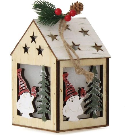 Casetta decorativa appendibile con led, 10x10x15 cm (kit da 10) (1/5)