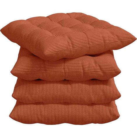 Maison Exclusive - Cojines para asiento 4 pcs Rojo Naranja 40 x 4
