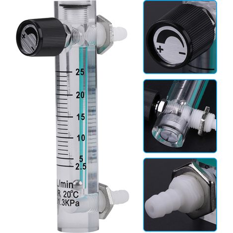 Débitmètre LZQ-5 2.5-25 LPM avec vanne de régulation pour oxygène/air/gaz