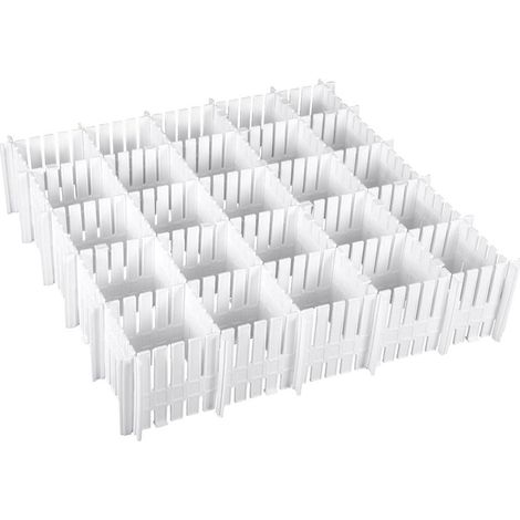 Séparateurs de tiroir réglables 12 pcs – Grille en plastique pour rangement vêtements, chaussettes, maquillage – Ajustables pour tiroirs de toutes tailles – Hklffja (1/5)
