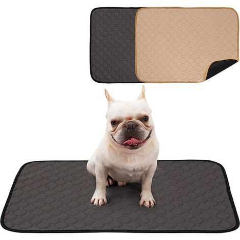 Tapis D'Education Pour Chien - Absorbant Rapide Séchage Lavable 60 x 90 cm Gris + Kaki 2 Pièces (1/5)