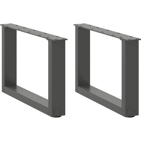 Couchtischbeine U-Form 2 Stk. Anthrazit 50x(30-31) cm Stahl