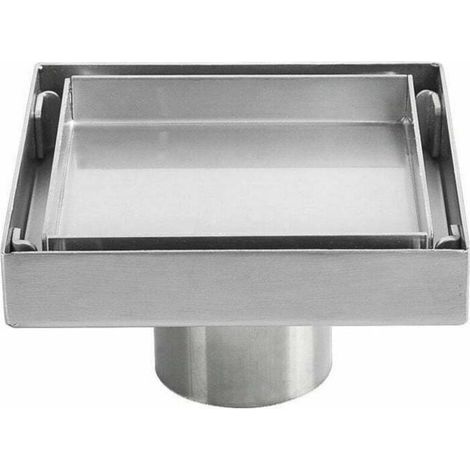 [JAMAIS UTILISÉ] Siphon de sol invisible en acier inoxydable 304 drain de sol déodorant épaissi carré 1010cm (1/4)