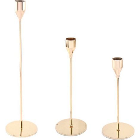Bougeoirs lot de 3 pour bougies coniques chandelier décoratif support en métal fête de mariage