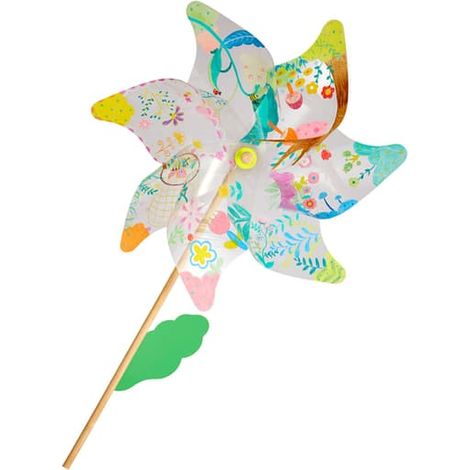 Ensemble de moulins à vent en PVC transparent à peindre soi-même, coloré et décoratif pour le jardin extérieur et les activités artistiques des enfants. (1/5)