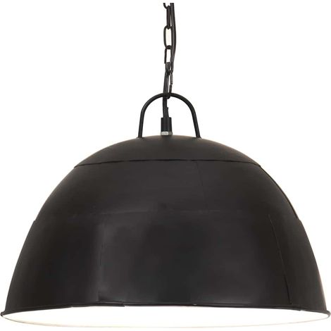 vidaXL Lámpara colgante vintage redonda 25 W negra 41 cm E27 (1/2)