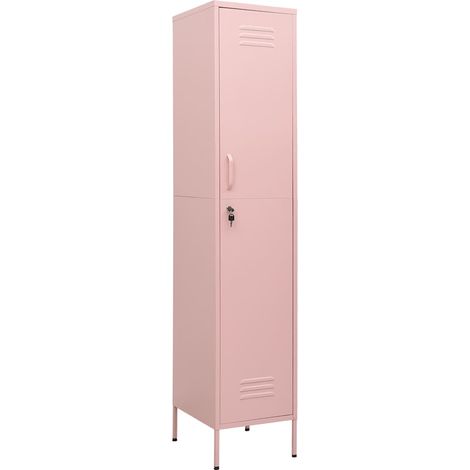 Maison Exclusive - Armario taquilla de acero rosa 35x46x180 cm (1/5)