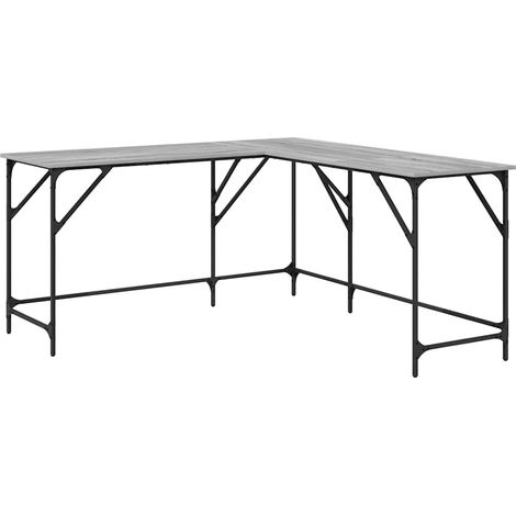 Maison Exclusive - Schreibtisch Grau Sonoma 149x149x75 cm Holzwer