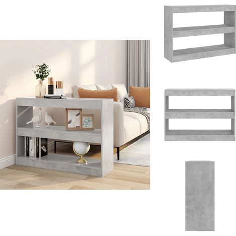 Bibliothèque/Séparateur de pièce Gris béton 100x30x72 cm - Bibliothèque - Étagère - Meuble De Rangement - Séparateur De Pièce - Mobilier Gris (1/5)