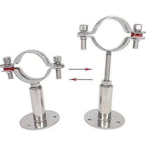 Filiyano – Support de fixation mural ou au plafond pour tuyau, support réglable en acier inoxydable pour diamètre 19 mm (1/2 pouce) avec vis, idéal (1/5)