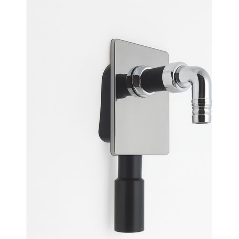 Sifone incasso per lavatrice in pe-hd con tappo ispezione e placca cromata bampi si1205cr